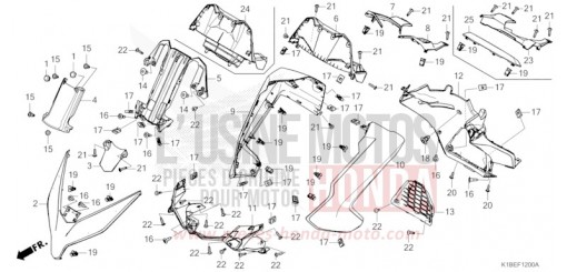GAINE DE PROTECTION AVANT/TABLEAU DES COMPTEURS NSS350AS de 2025